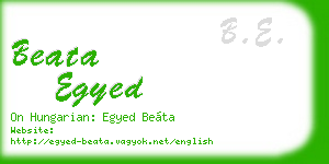 beata egyed business card